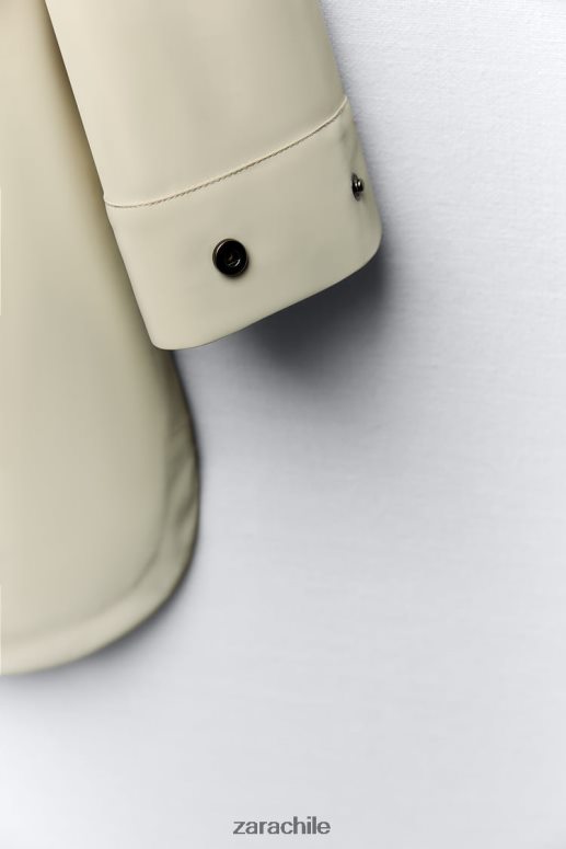 ropa cl Zara mujer impermeable de goma con protección contra el agua y el viento crudo JJ06N440