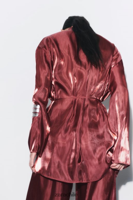 ropa cl Zara mujer kimono envolvente ladrillo JJ06N452