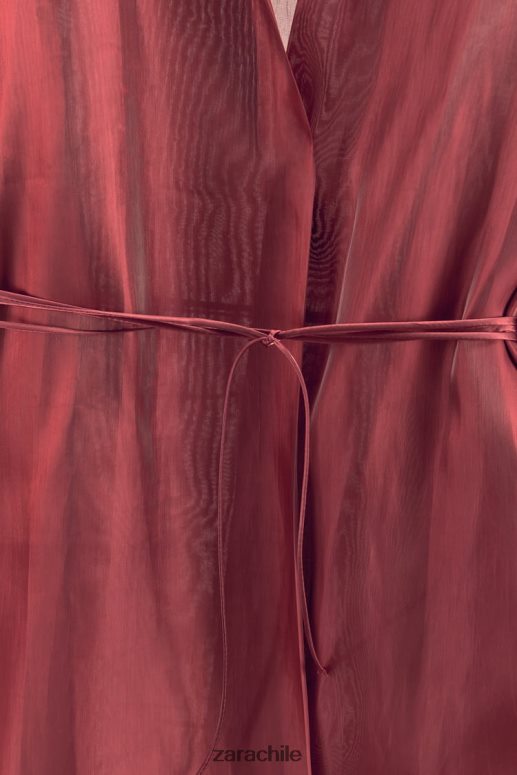 ropa cl Zara mujer kimono envolvente ladrillo JJ06N452