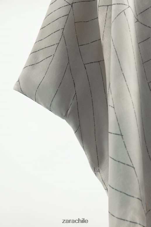 ropa cl Zara mujer kimono estampado reversible azul negro JJ06N4136