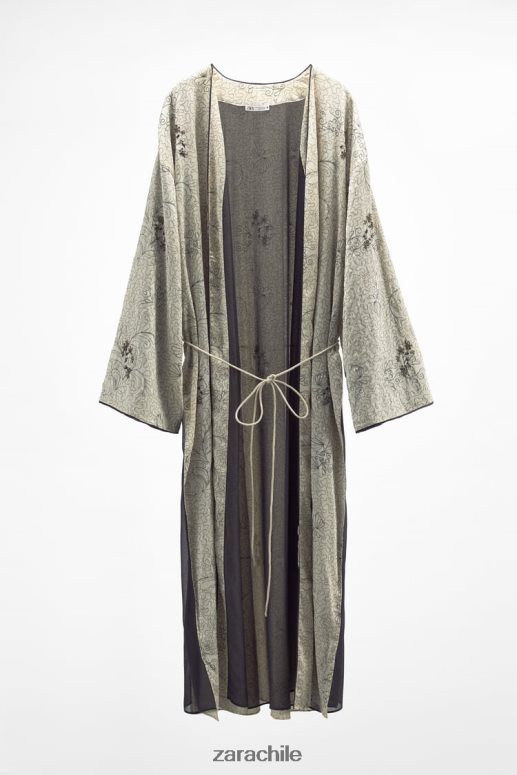 ropa cl Zara mujer kimono estampado y bordado ostra blanca JJ06N4132