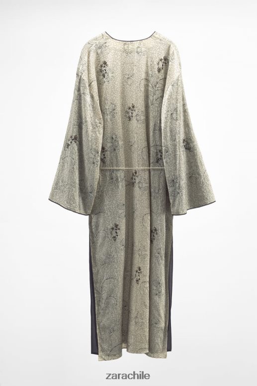 ropa cl Zara mujer kimono estampado y bordado ostra blanca JJ06N4132