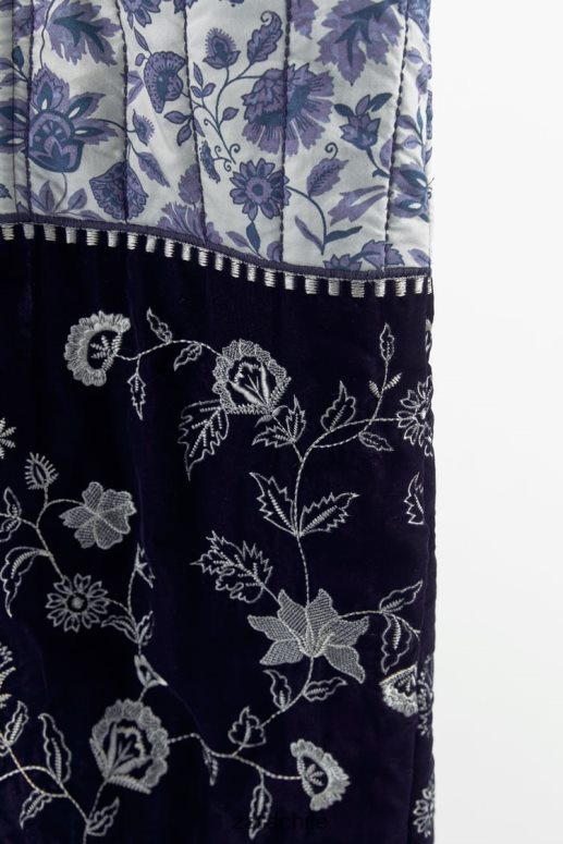 ropa cl Zara mujer kimono floral acolchado azul JJ06N416