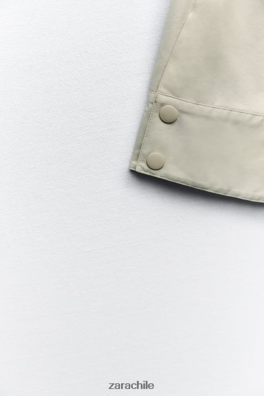 ropa cl Zara mujer parka corta con capucha crudo JJ06N45