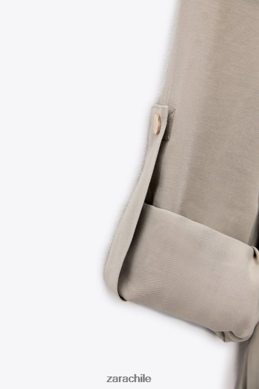 ropa cl Zara mujer sobrecamisa con cintura ajustable arena JJ06N4100