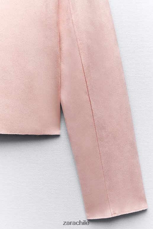 ropa cl Zara mujer sobrecamisa de gamuza sintética rosa JJ06N4117