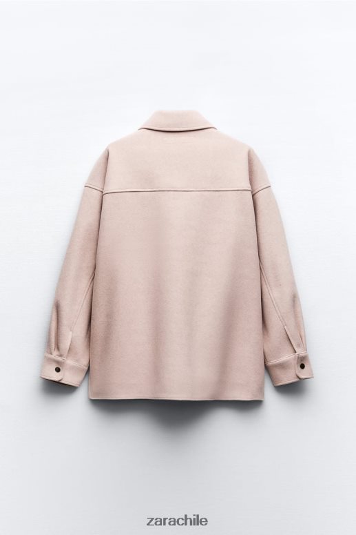 ropa cl Zara mujer sobrecamisa suave rosa JJ06N413