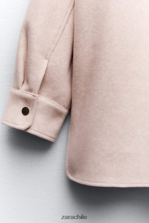 ropa cl Zara mujer sobrecamisa suave rosa JJ06N413