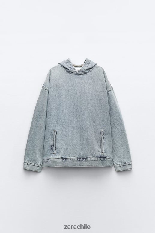 ropa cl Zara mujer sudadera denim trf azul JJ06N445