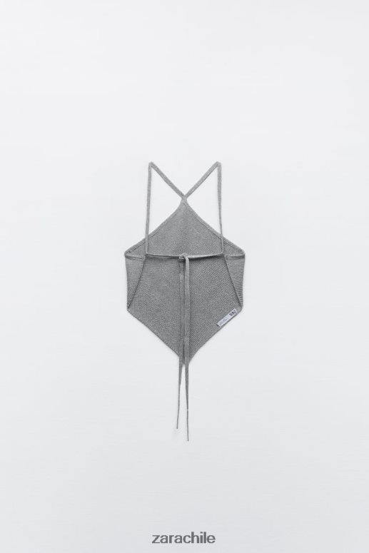 ropa cl Zara mujer top de punto con espalda abierta plata JJ06N4279