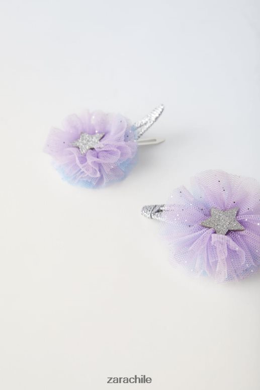 accesorios cl Zara niños Paquete de dos pasadores de pelo para disfraz de tul. color de malva JJ06N41611