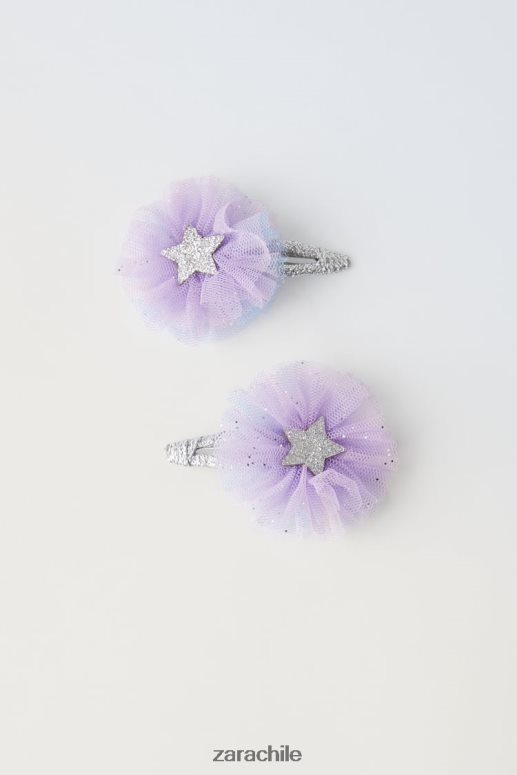 accesorios cl Zara niños Paquete de dos pasadores de pelo para disfraz de tul. color de malva JJ06N41611