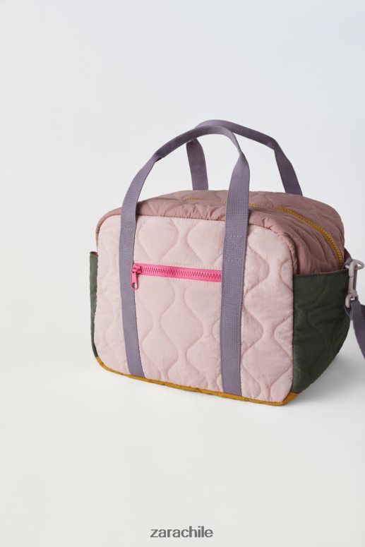 accesorios cl Zara niños bolso de lona acolchado multicolor rosa JJ06N41561