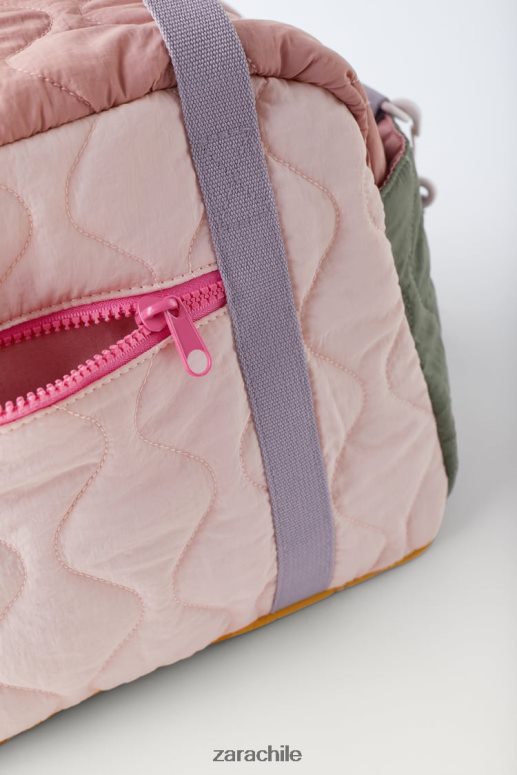 accesorios cl Zara niños bolso de lona acolchado multicolor rosa JJ06N41561
