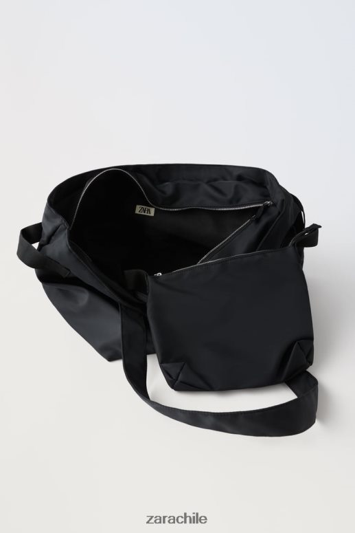 accesorios cl Zara niños bolso tote con bolso interior negro JJ06N41527
