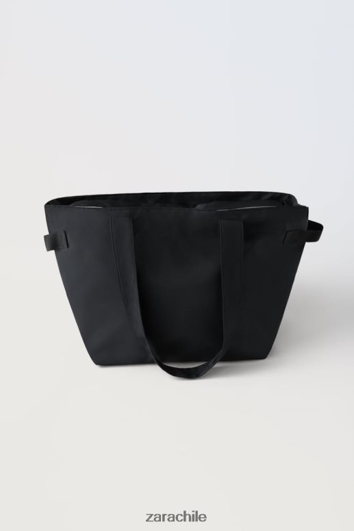 accesorios cl Zara niños bolso tote con bolso interior negro JJ06N41527