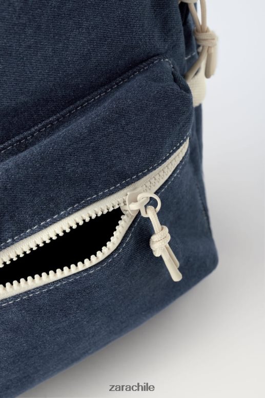 accesorios cl Zara niños mochila de mezclilla azul denim JJ06N41533