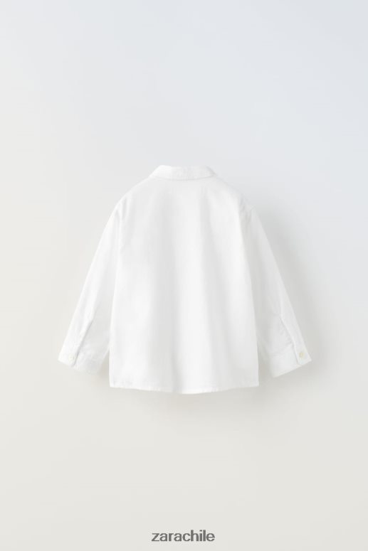 ropa cl Zara niños camisa basica blanco JJ06N41605