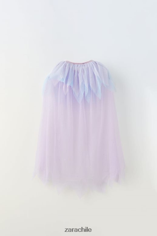 ropa cl Zara niños capa de disfraz de tul con volantes color de malva JJ06N41607