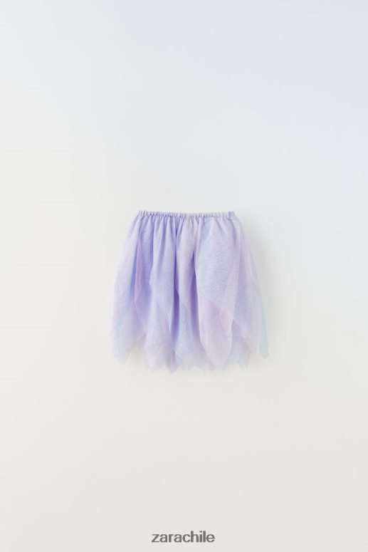 ropa cl Zara niños falda de traje de tul color de malva JJ06N41608