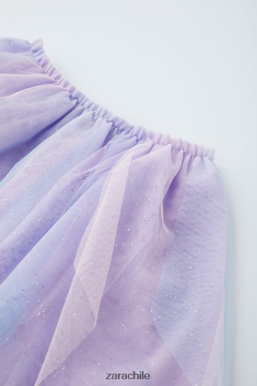 ropa cl Zara niños falda de traje de tul color de malva JJ06N41608