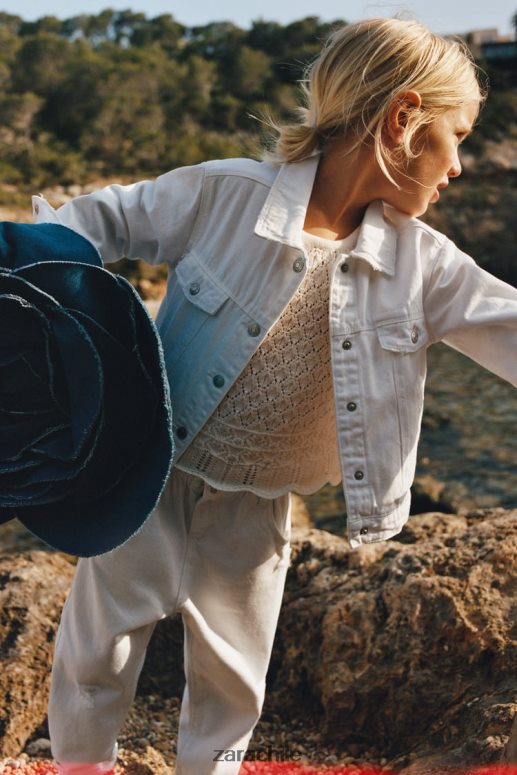 ropa cl Zara niños los vaqueros auténticos blanco JJ06N41619