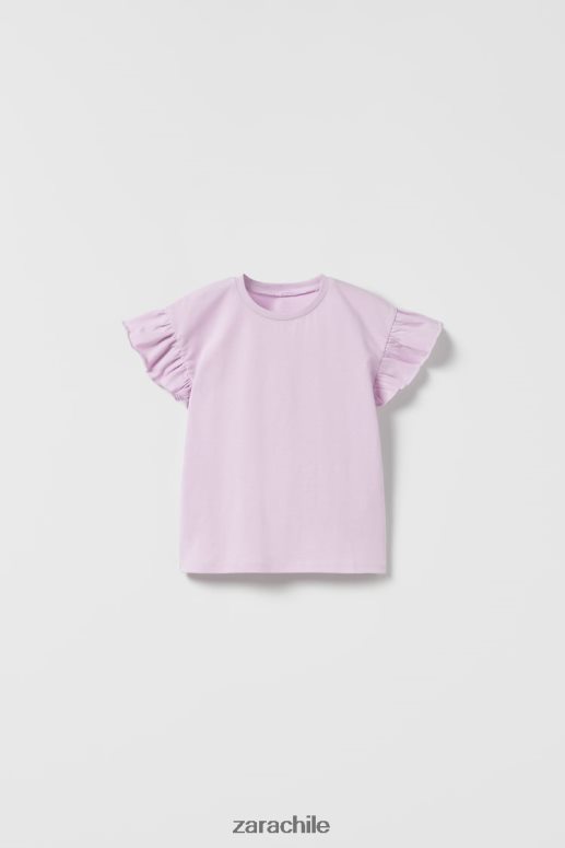 ropa cl Zara niños top con volantes púrpura JJ06N41612