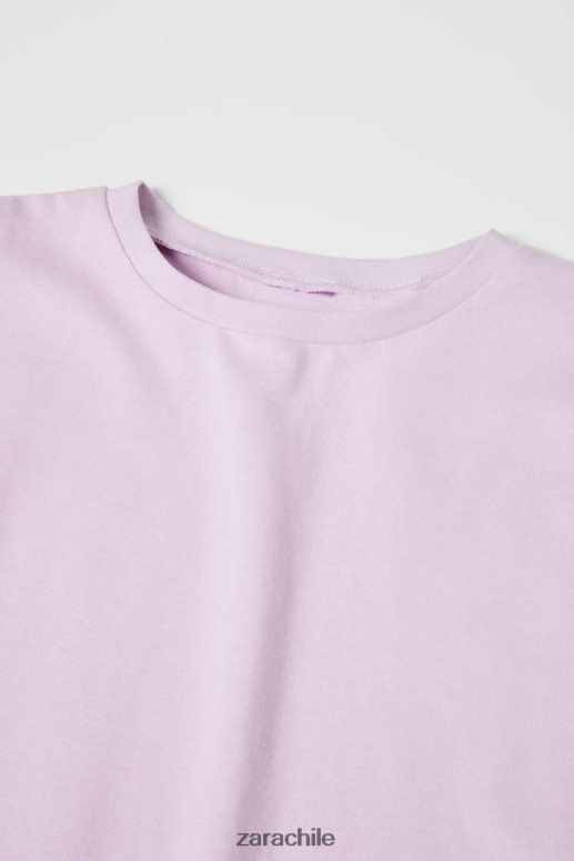 ropa cl Zara niños top con volantes púrpura JJ06N41612