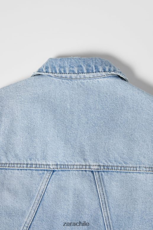 ropa cl Zara niños Chaqueta de mezclilla azul claro JJ06N41546