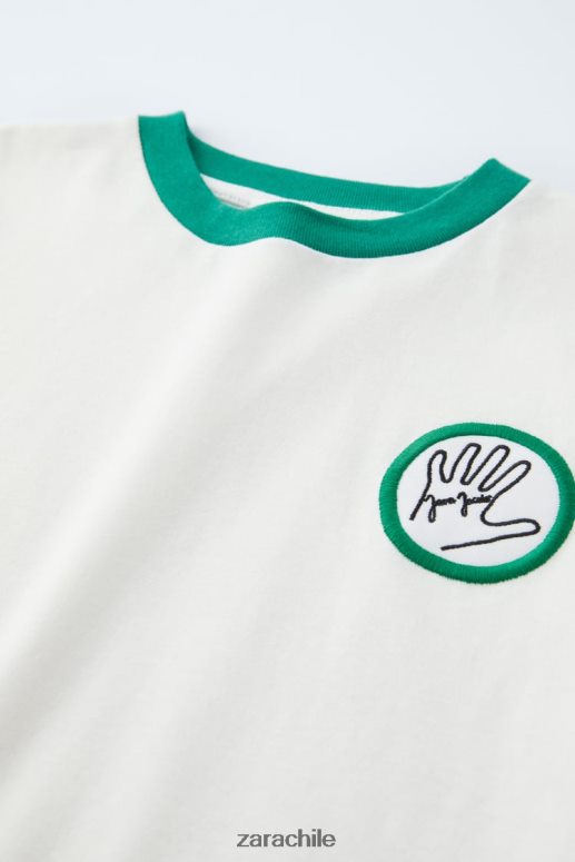 ropa cl Zara niños camiseta java jacobs ostra blanca JJ06N41519