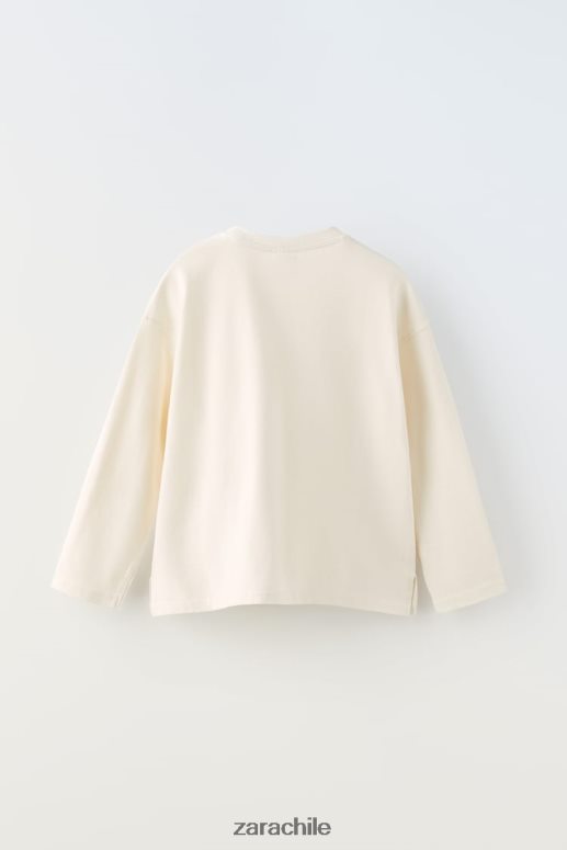 ropa cl Zara niños camiseta lisa premium crudo JJ06N41530