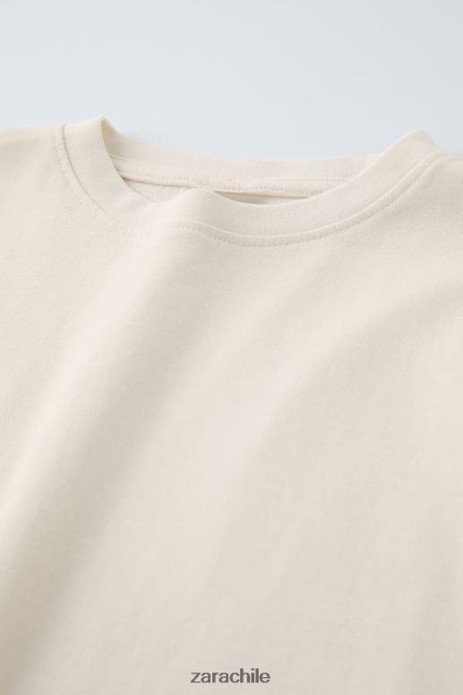 ropa cl Zara niños camiseta lisa premium crudo JJ06N41530