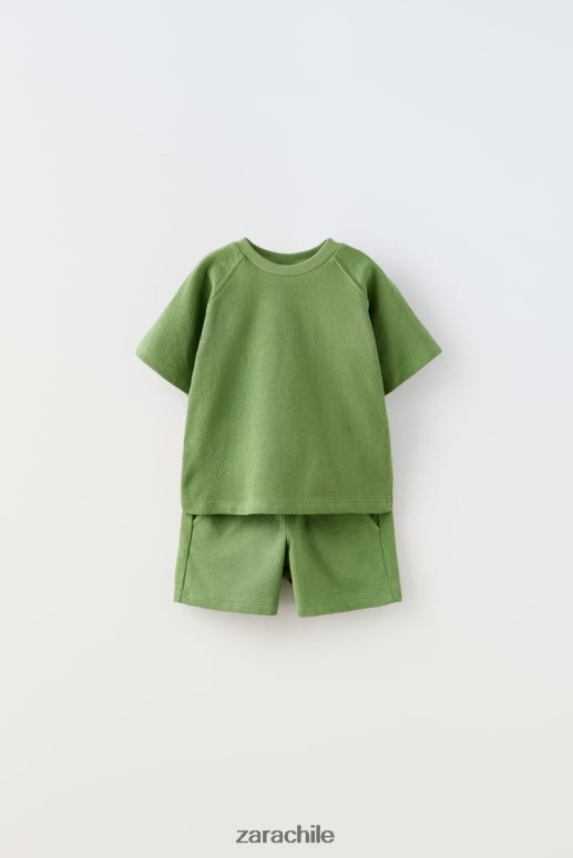 ropa cl Zara niños chándal de crepé verde JJ06N41551