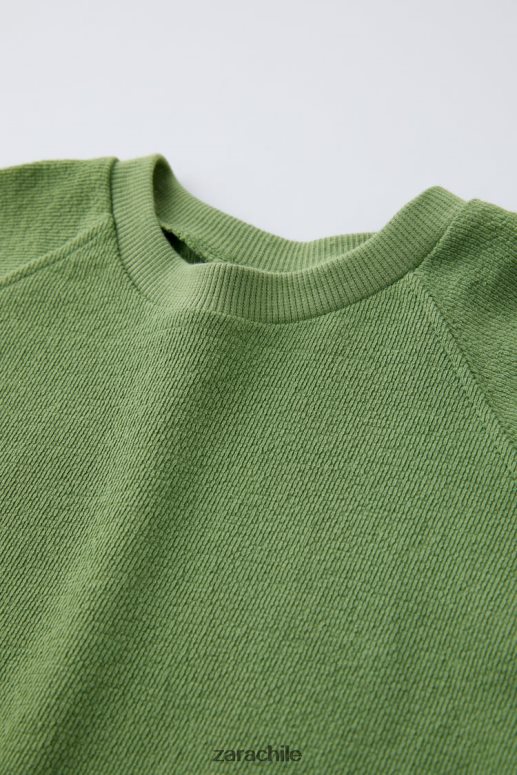 ropa cl Zara niños chándal de crepé verde JJ06N41551