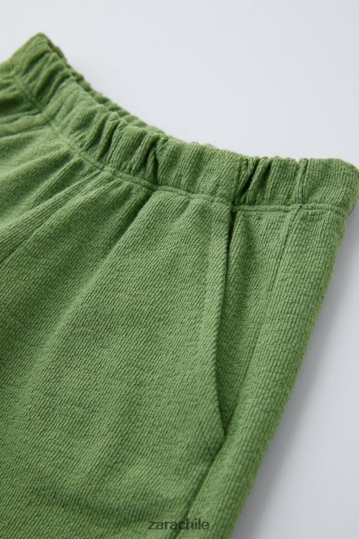 ropa cl Zara niños chándal de crepé verde JJ06N41551