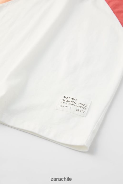 ropa cl Zara niños conjunto de jogging en contraste rojo JJ06N41548