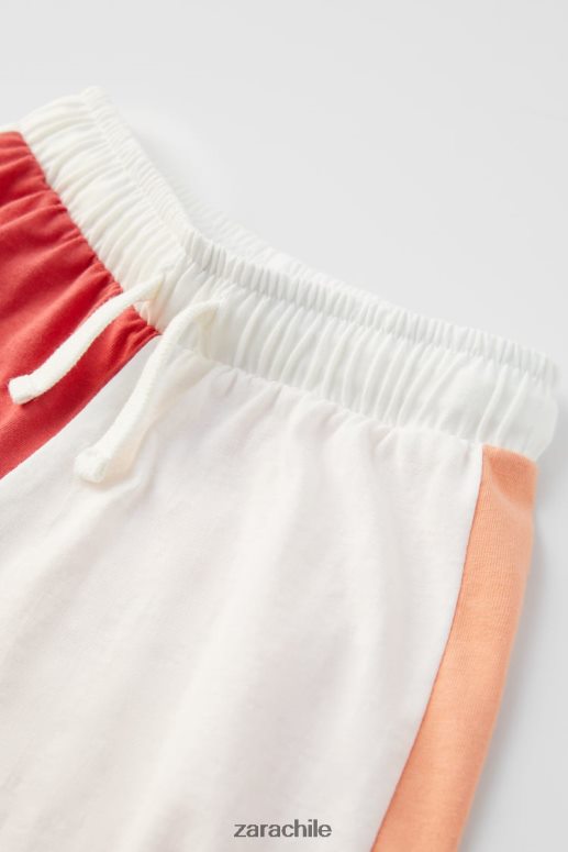 ropa cl Zara niños conjunto de jogging en contraste rojo JJ06N41548