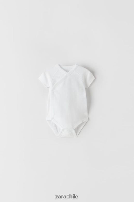 ropa cl Zara niños paquete de tres bodis con sobrepelliz de manga corta blanco JJ06N41575