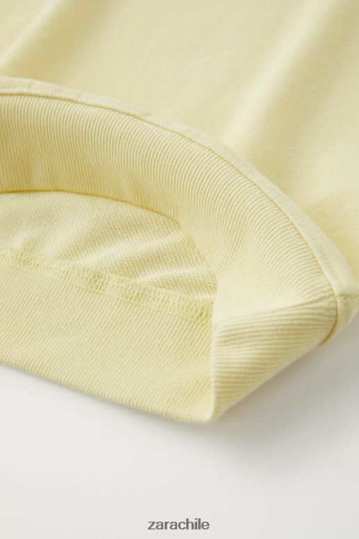 ropa cl Zara niños sudadera basica amarillo JJ06N41528