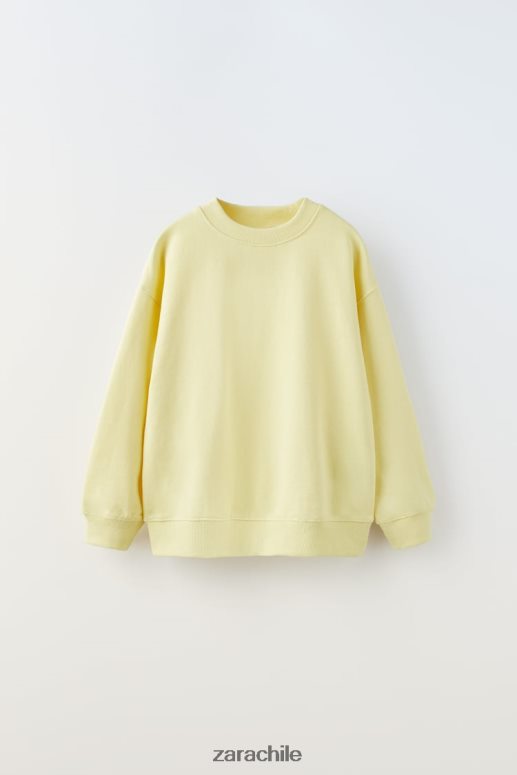 ropa cl Zara niños sudadera basica amarillo JJ06N41528