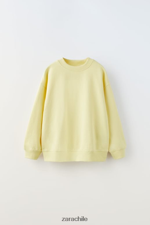 ropa cl Zara niños sudadera basica amarillo JJ06N41528