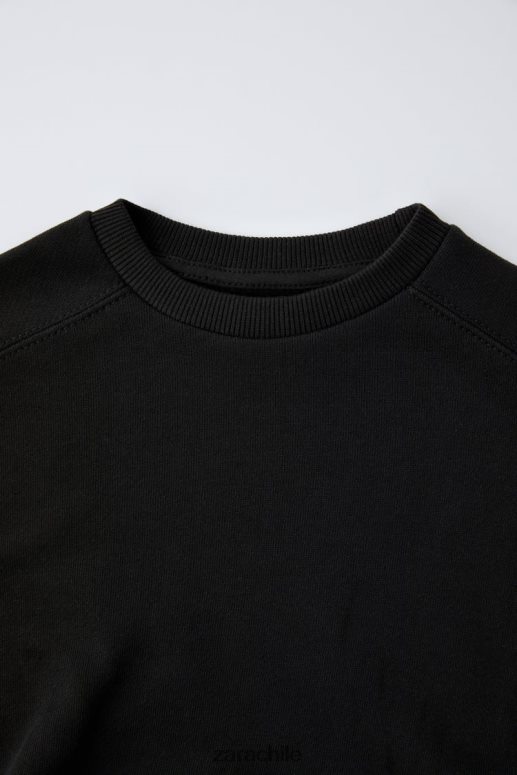 ropa cl Zara niños sudadera con piezas negro JJ06N41554