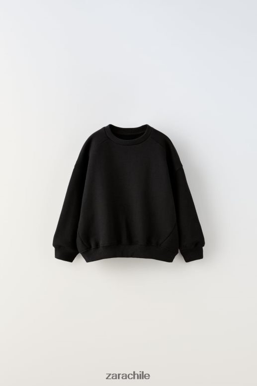 ropa cl Zara niños sudadera con piezas negro JJ06N41554