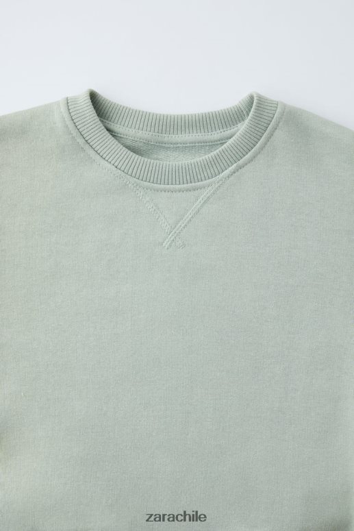 ropa cl Zara niños sudadera lisa Mar verde JJ06N41564