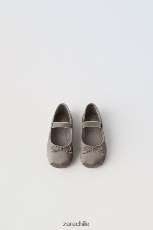 calzado cl Zara niños bailarinas con lazo gris JJ06N41606