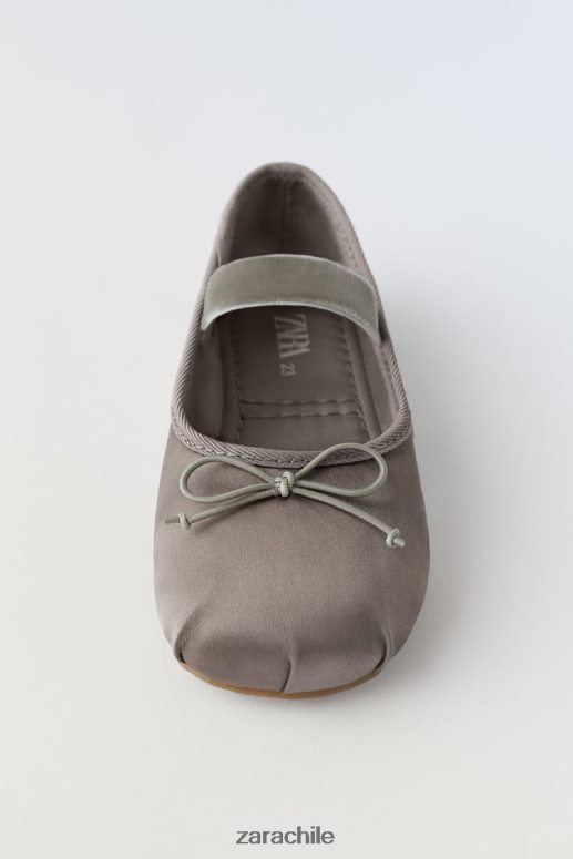 calzado cl Zara niños bailarinas con lazo gris JJ06N41606