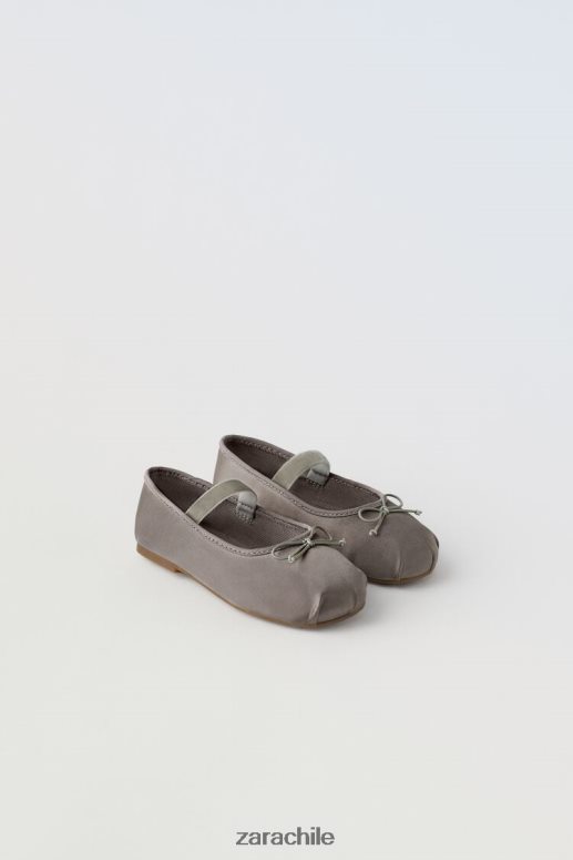calzado cl Zara niños bailarinas con lazo gris JJ06N41606