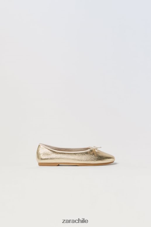 calzado cl Zara niños bailarinas metalizadas oro JJ06N41598