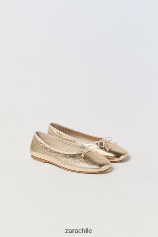 calzado cl Zara niños bailarinas metalizadas oro JJ06N41598